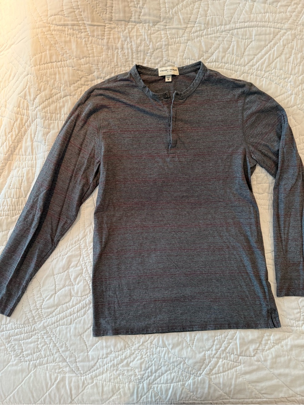 Charcoal Gray Long-Sleeve Henley Shirt